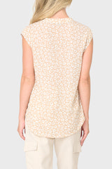 Notch Neck Cap Sleeve Top
