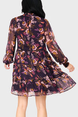Gibsonlook Long Sleeve Chiffon Decked Out Day Dress