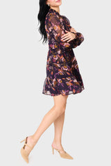 Gibsonlook Long Sleeve Chiffon Decked Out Day Dress