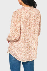 Long Sleeve Crochet Trim Blouse