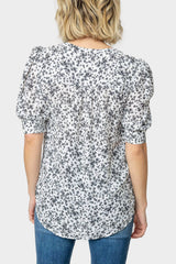Puff Sleeve V-Neck Blouse