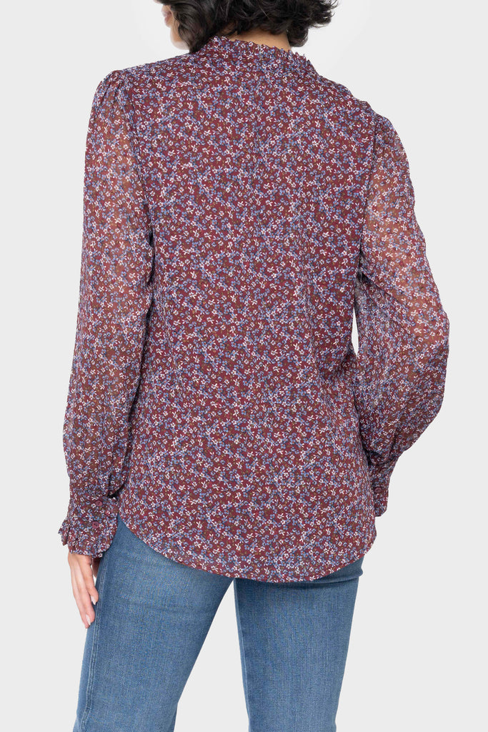 Susan Crochet Trim V Neck Blouse