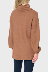 Cowl Neck Blouson Sleeve Soft Luxe Sweater