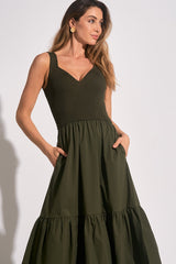 Elan Rhodes Mixed Media Maxi Dress