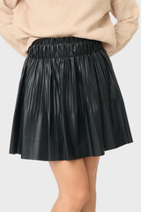Dolce Cabo Vegan Leather Short Pleated Skirt