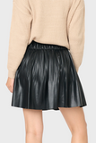 Dolce Cabo Vegan Leather Short Pleated Skirt