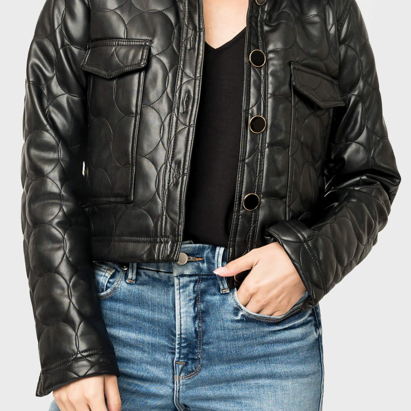 Dolce Cabo Vegan Leather Quilted Jacket