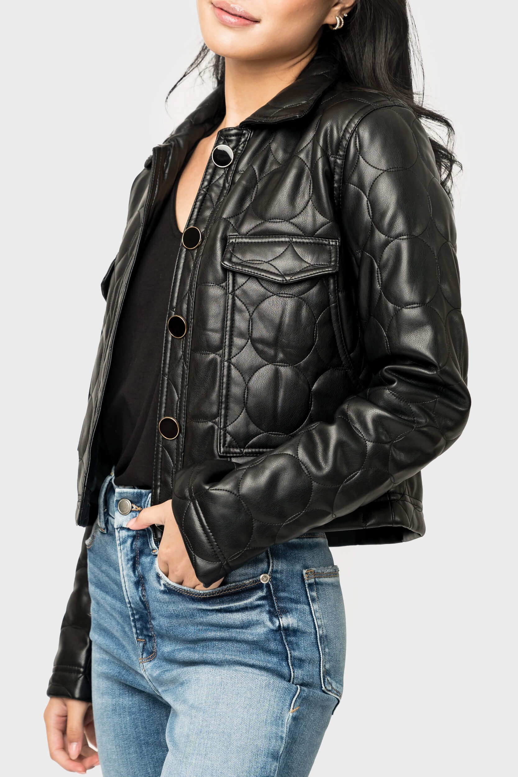 Dolce Cabo Vegan Leather Quilted Jacket