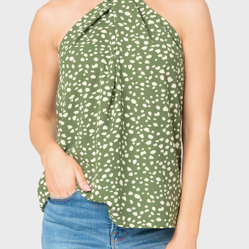 Holiday Twist Neck Halter