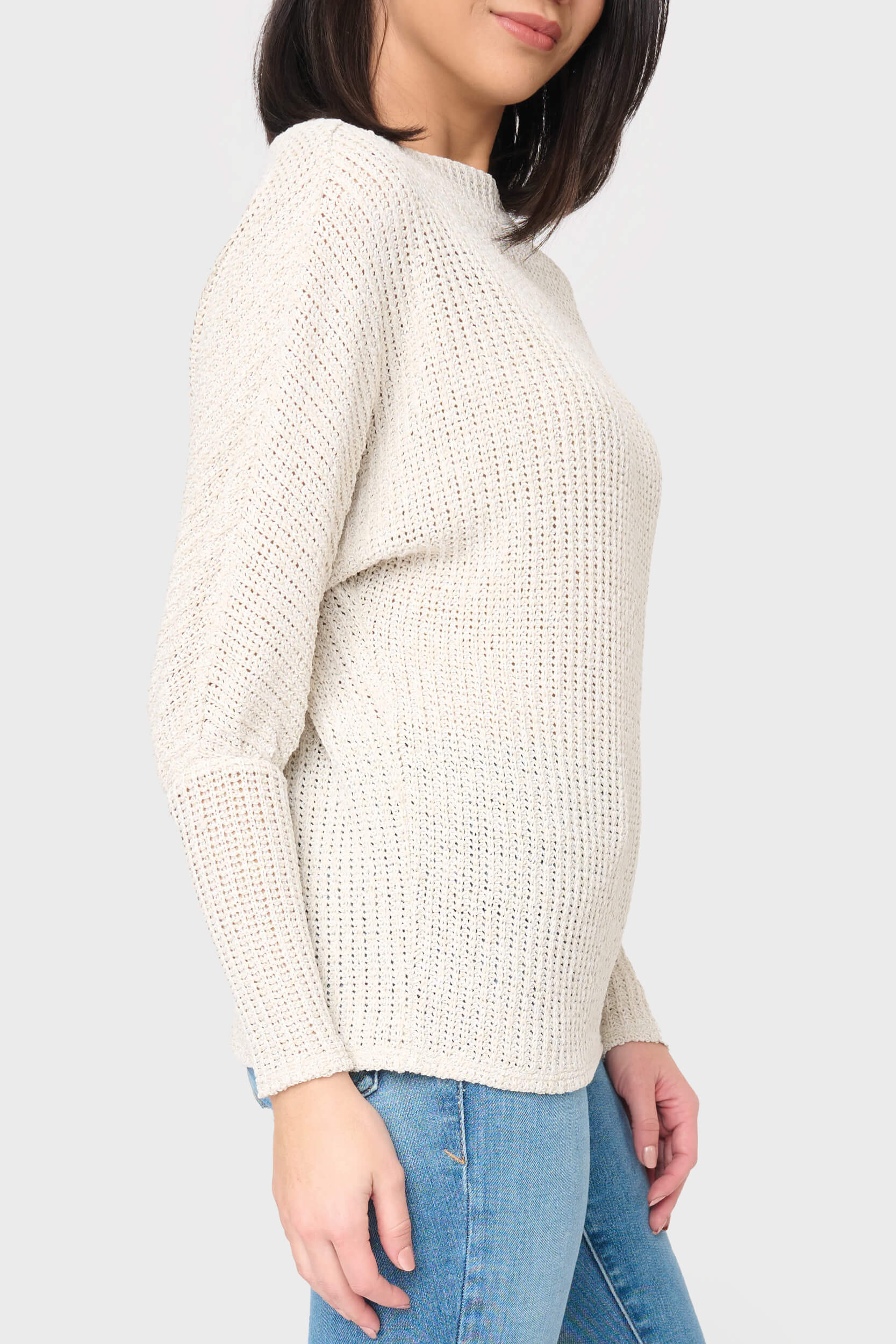 Slouchy Off Shoulder Open Stitch Sweater