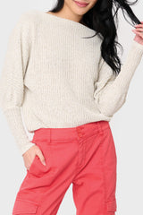 Slouchy Off Shoulder Open Stitch Sweater