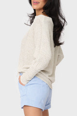 Slouchy Off Shoulder Open Stitch Sweater