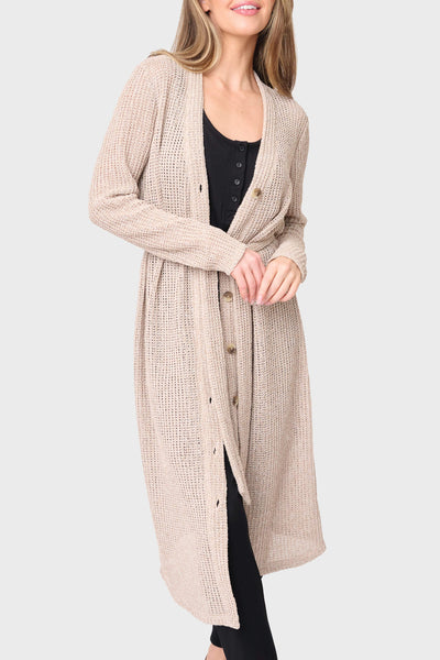 FRNCH Cardigan Duster Beige Small outlet / Medium Long Sleeve NWT