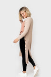 Duster Cardigan Sweater with Side Slits
