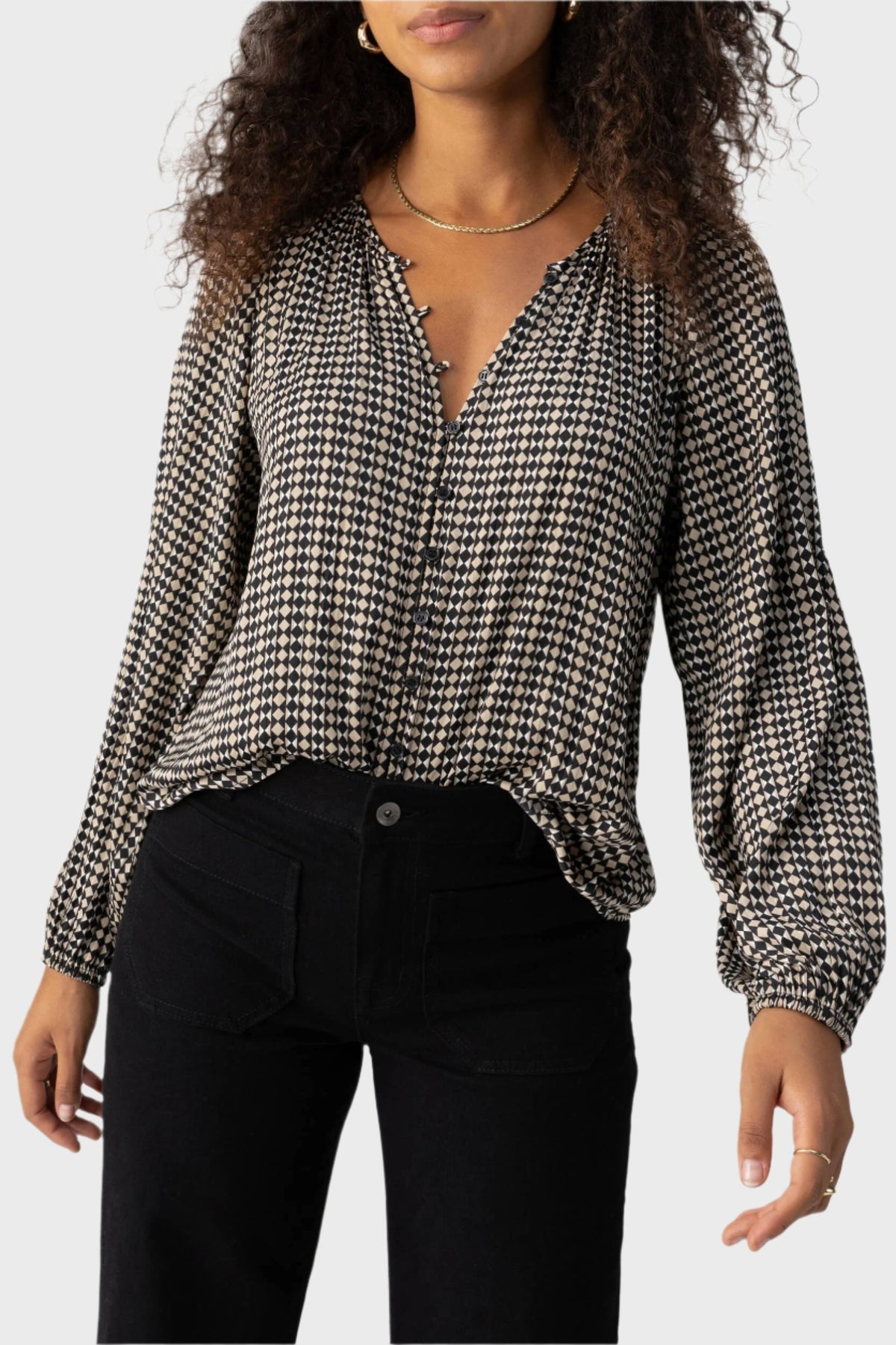 Sanctuary Blouson Sleeve Blouse