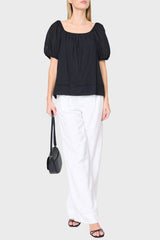 Gauze Off Shoulder Blouson Top