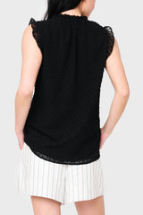 Ruffle Trimmed V-Neck Blouse