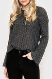 Blouson Sleeve Sweater Knit Crochet Sweater