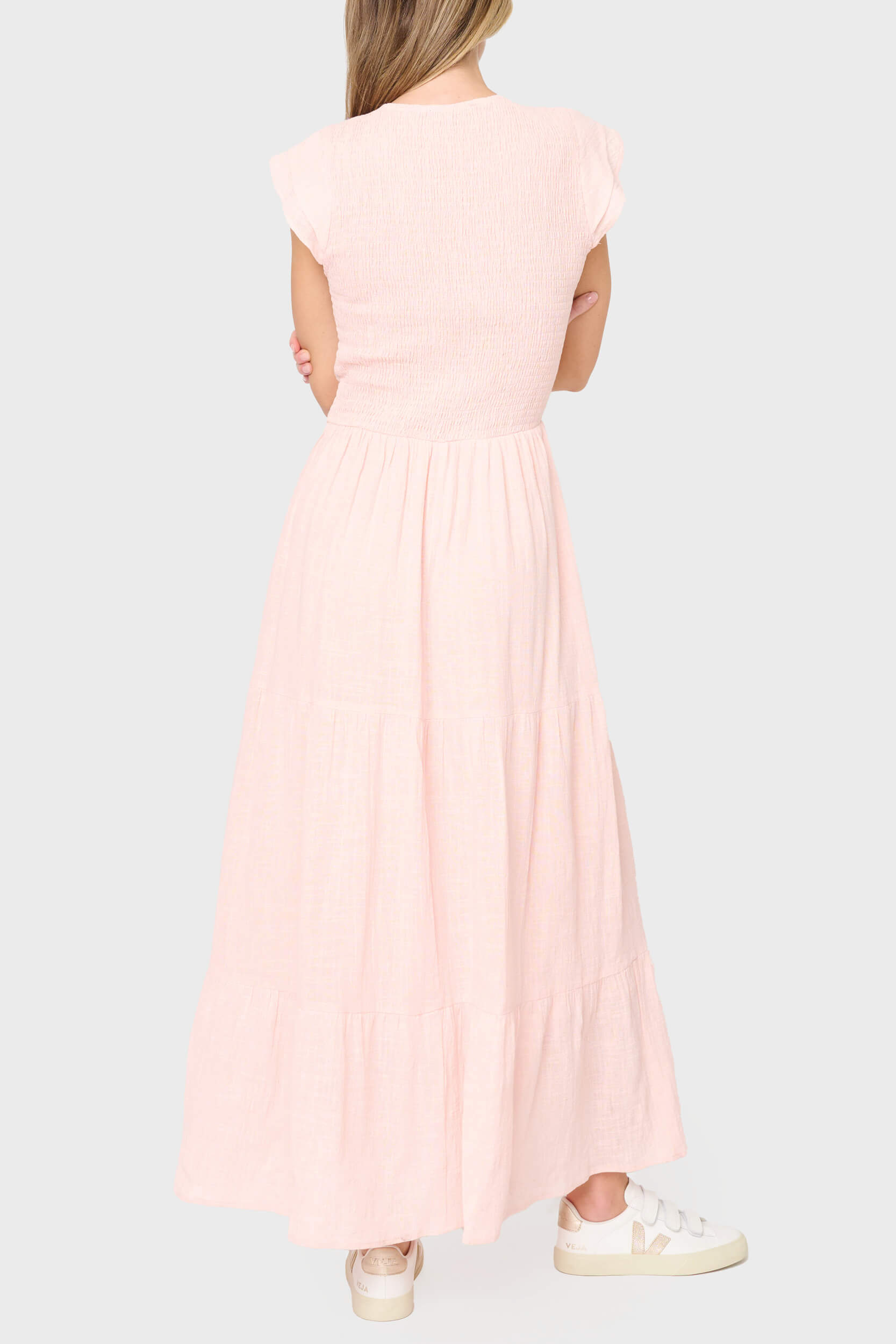 strapless open back dress Long Sleeve Soft Silky Jersey Maxi Dress, Dusty Pink – Jolie Moi Wholesale main image 1