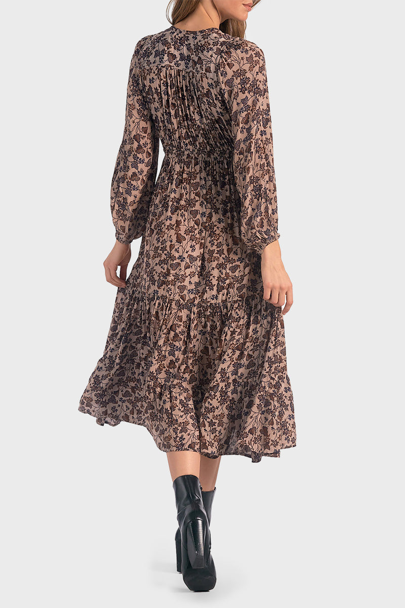 Elan Blouson Sleeve Midi Dress Elan Blouson Sleeve Midi Dress