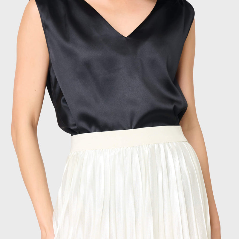 Reverly Cinched Detail Satin Top