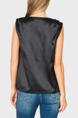 Reverly Cinched Detail Satin Top