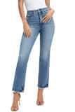 Front of women wearing the Good American Good Curve Straight Jeans