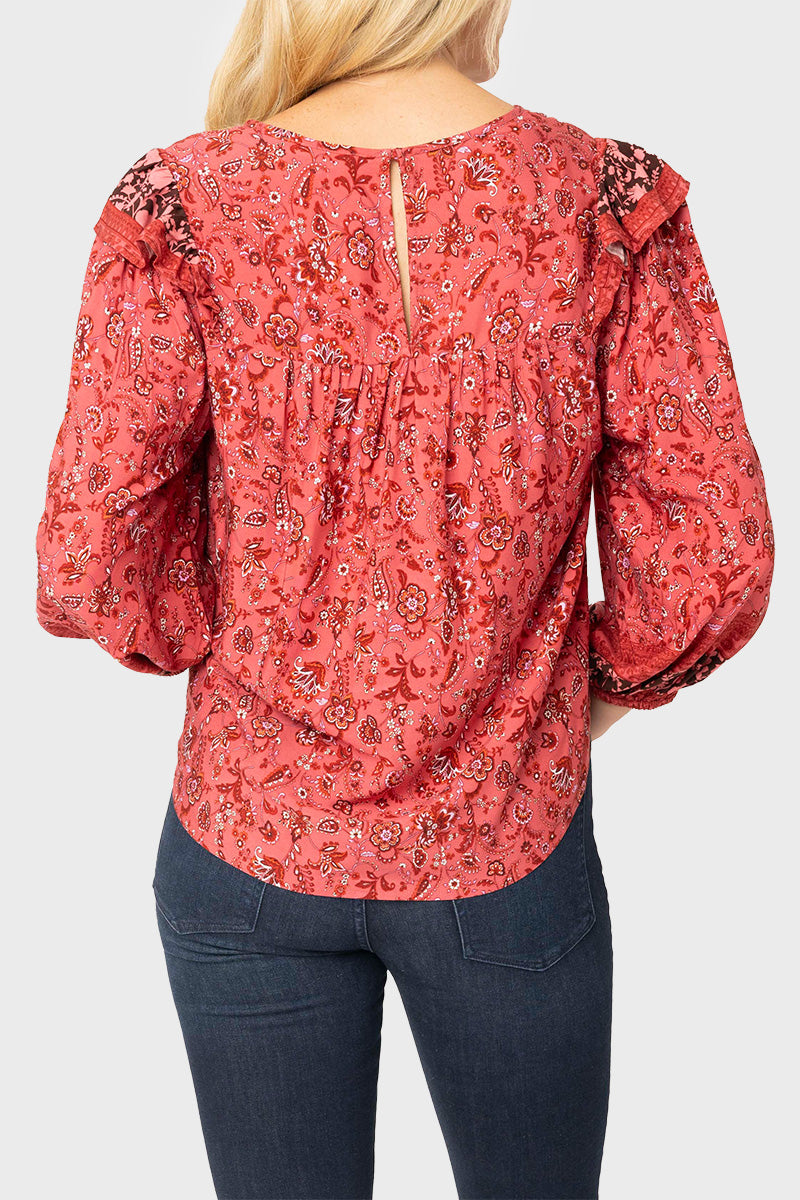 Harvest Moon Border Print Blouse