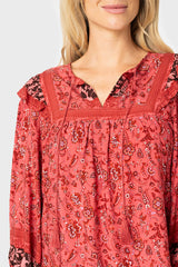 Harvest Moon Border Print Blouse