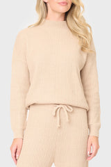 Funnel Neck Long Sleeve Cozy Ribbed Sweater