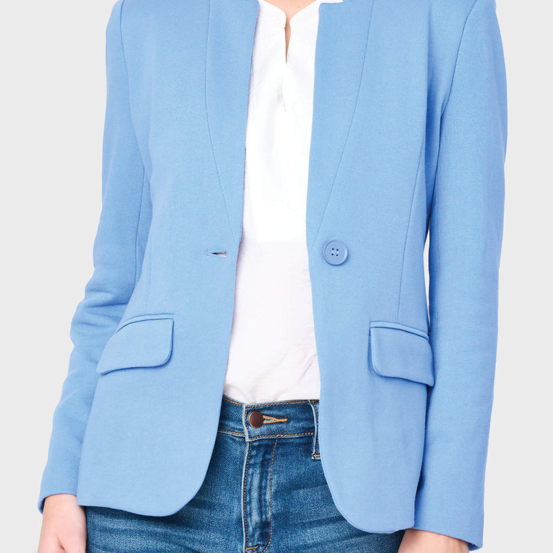Notch Collar Blazer in Bright Blue
