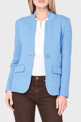 Notch Collar Blazer in Bright Blue