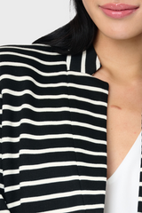 Striped Notch Collar Blazer