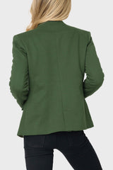 Notch Collar Blazer in Deep Green