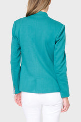 Notch Collar Blazer in North Sea Green