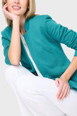 Notch Collar Blazer in North Sea Green