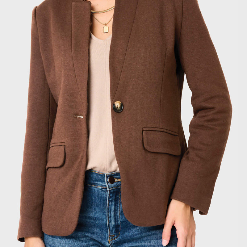 Notch Collar Blazer in Tuscan Saddle