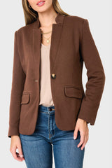 Notch Collar Blazer in Tuscan Saddle
