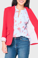 Notch Collar Blazer in Red Lipstick