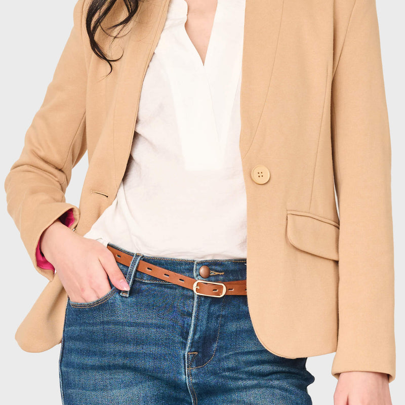 Notch Collar Blazer in Cappuccino