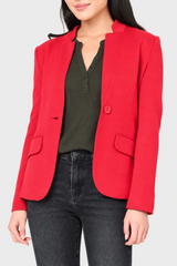 Notch Collar Blazer in Red Lipstick