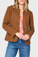Notch Collar Blazer in Tuscan Saddle