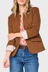Notch Collar Blazer in Tuscan Saddle