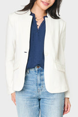 Notch Collar Blazer in White