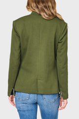 Notch Collar Blazer in Deep Green