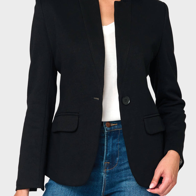 Notch Collar Blazer in Black