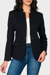 Notch Collar Blazer in Black