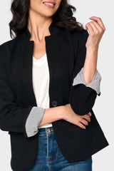 Notch Collar Blazer in Black