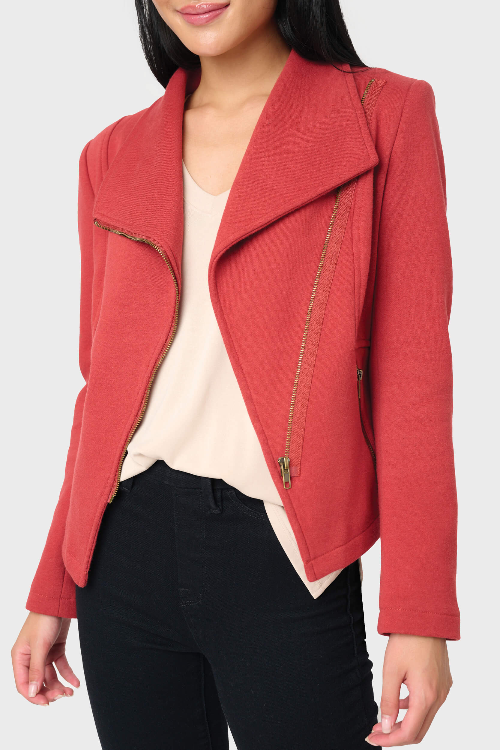 MIXXO[ミッソ] Single Button Jacket Stretch Knit Moto Jacket – Gibsonlook