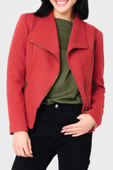 Stretch Knit Moto Jacket